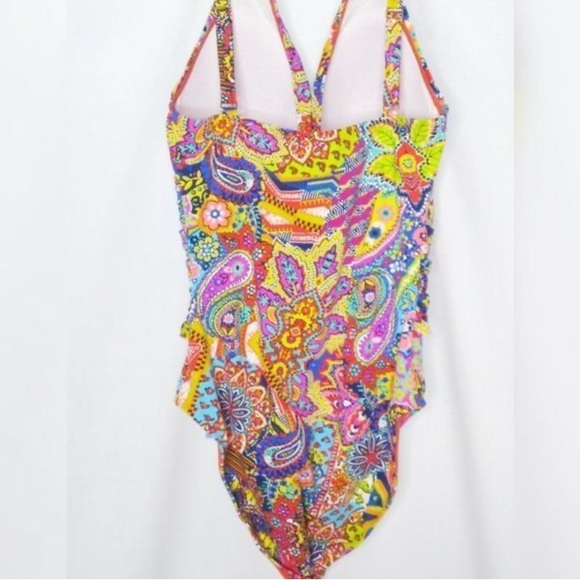 Bleu Rod Beattie multi color paisley one piece swimsuit - Picture 9 of 11